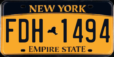 NY license plate FDH1494