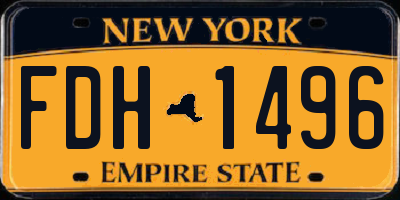 NY license plate FDH1496