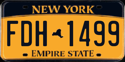 NY license plate FDH1499