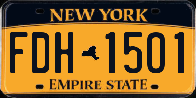 NY license plate FDH1501