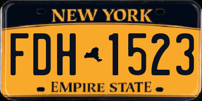 NY license plate FDH1523