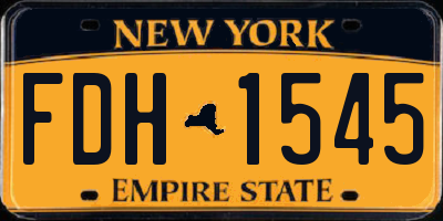 NY license plate FDH1545