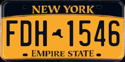 NY license plate FDH1546