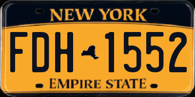 NY license plate FDH1552