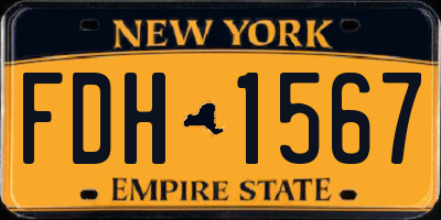 NY license plate FDH1567