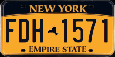NY license plate FDH1571