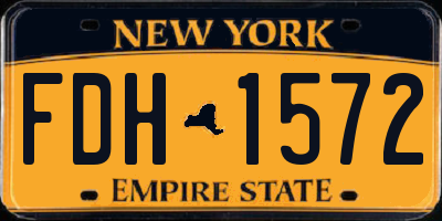 NY license plate FDH1572