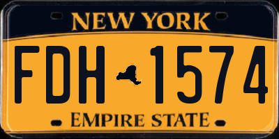 NY license plate FDH1574
