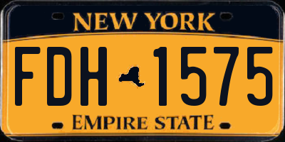 NY license plate FDH1575
