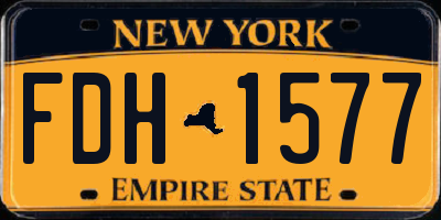 NY license plate FDH1577