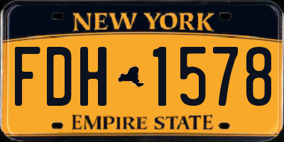NY license plate FDH1578