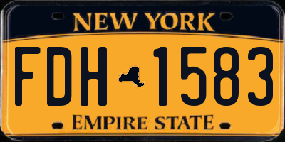 NY license plate FDH1583