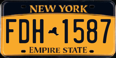 NY license plate FDH1587