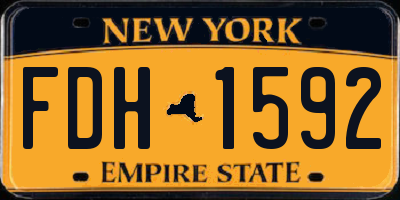 NY license plate FDH1592