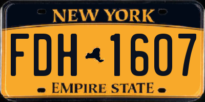 NY license plate FDH1607