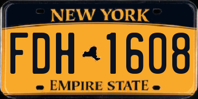 NY license plate FDH1608