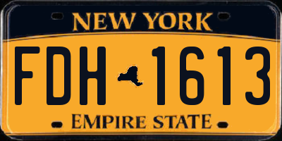 NY license plate FDH1613