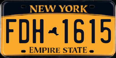 NY license plate FDH1615