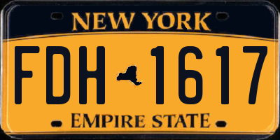 NY license plate FDH1617