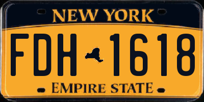 NY license plate FDH1618