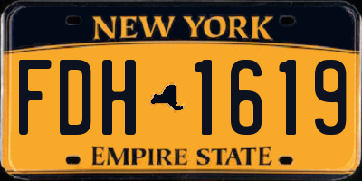 NY license plate FDH1619