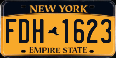 NY license plate FDH1623