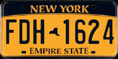 NY license plate FDH1624