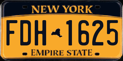 NY license plate FDH1625