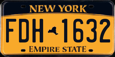 NY license plate FDH1632