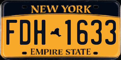 NY license plate FDH1633
