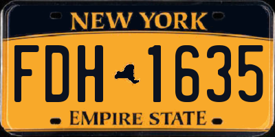 NY license plate FDH1635