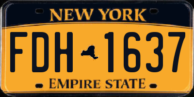 NY license plate FDH1637