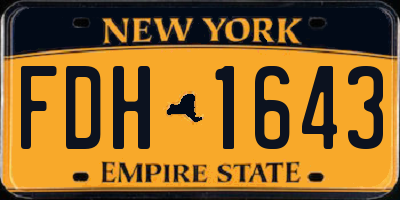 NY license plate FDH1643