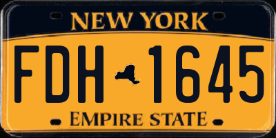 NY license plate FDH1645