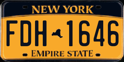 NY license plate FDH1646
