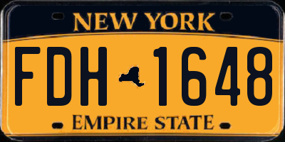 NY license plate FDH1648