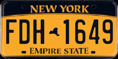 NY license plate FDH1649