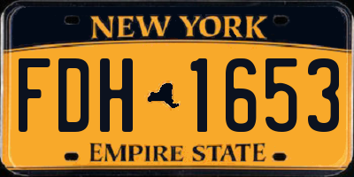 NY license plate FDH1653