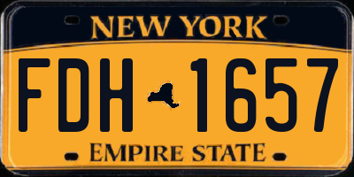 NY license plate FDH1657