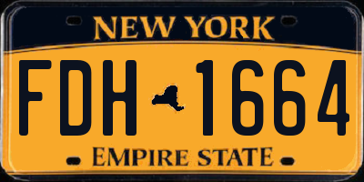 NY license plate FDH1664