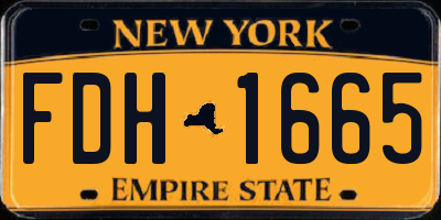 NY license plate FDH1665