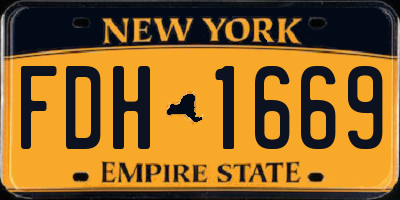 NY license plate FDH1669
