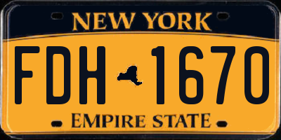 NY license plate FDH1670