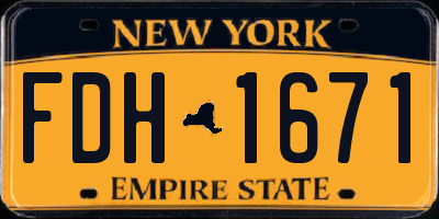 NY license plate FDH1671