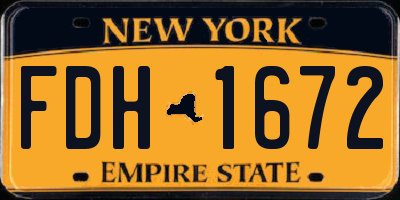NY license plate FDH1672