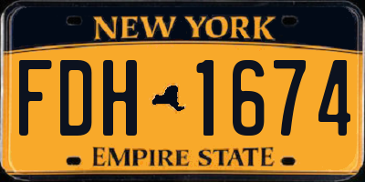 NY license plate FDH1674