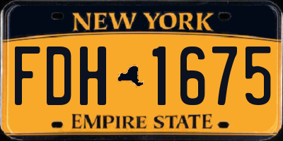 NY license plate FDH1675