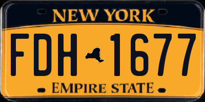 NY license plate FDH1677