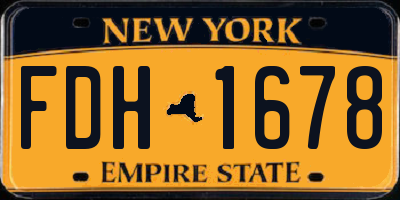NY license plate FDH1678