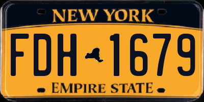 NY license plate FDH1679